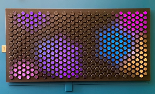 Wall with colorful dials