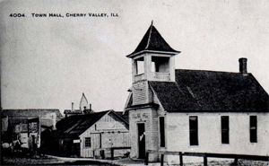 Town Hall and Burke’s Blacksmith shop from1915